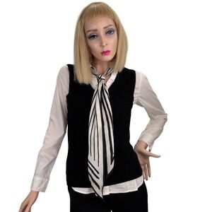 H&M Rickis Shinestar 4pc Outfit Womens Size S Black White Dark Academia Set